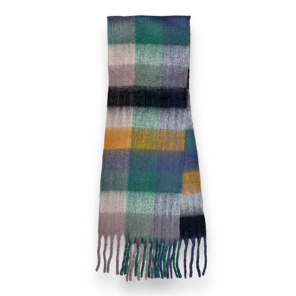 London Scarves - 16 Colours Soft check blanket scarf finished with tassels - Pinks