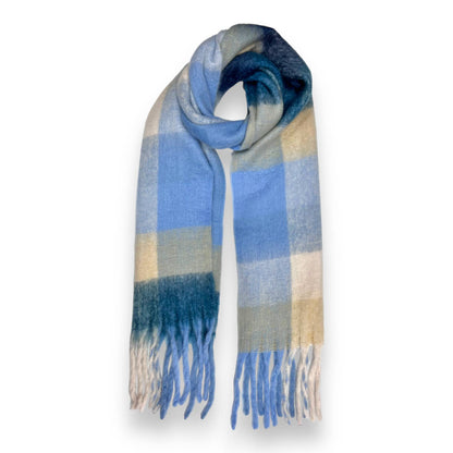 London Scarves - 16 Colours Soft check blanket scarf finished with tassels - Pinks