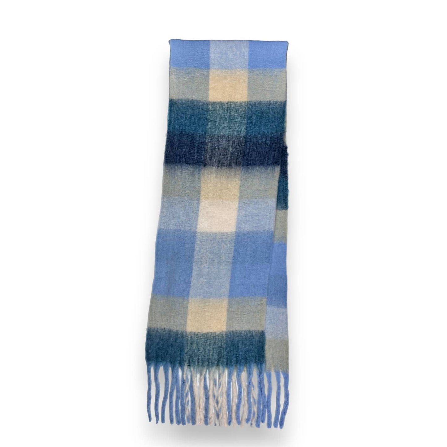 London Scarves - 16 Colours Soft check blanket scarf finished with tassels - Pinks