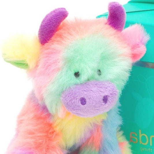 Jomanda Soft Toys & Accessories - Highland Cow Soft Plush Toy Mini Rainbow 13CM