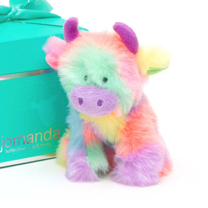 Jomanda Soft Toys & Accessories - Highland Cow Soft Plush Toy Mini Rainbow 13CM