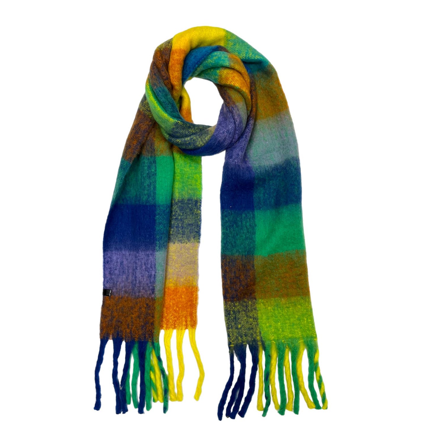 London Scarves - 16 Colours Soft check blanket scarf finished with tassels - Pinks